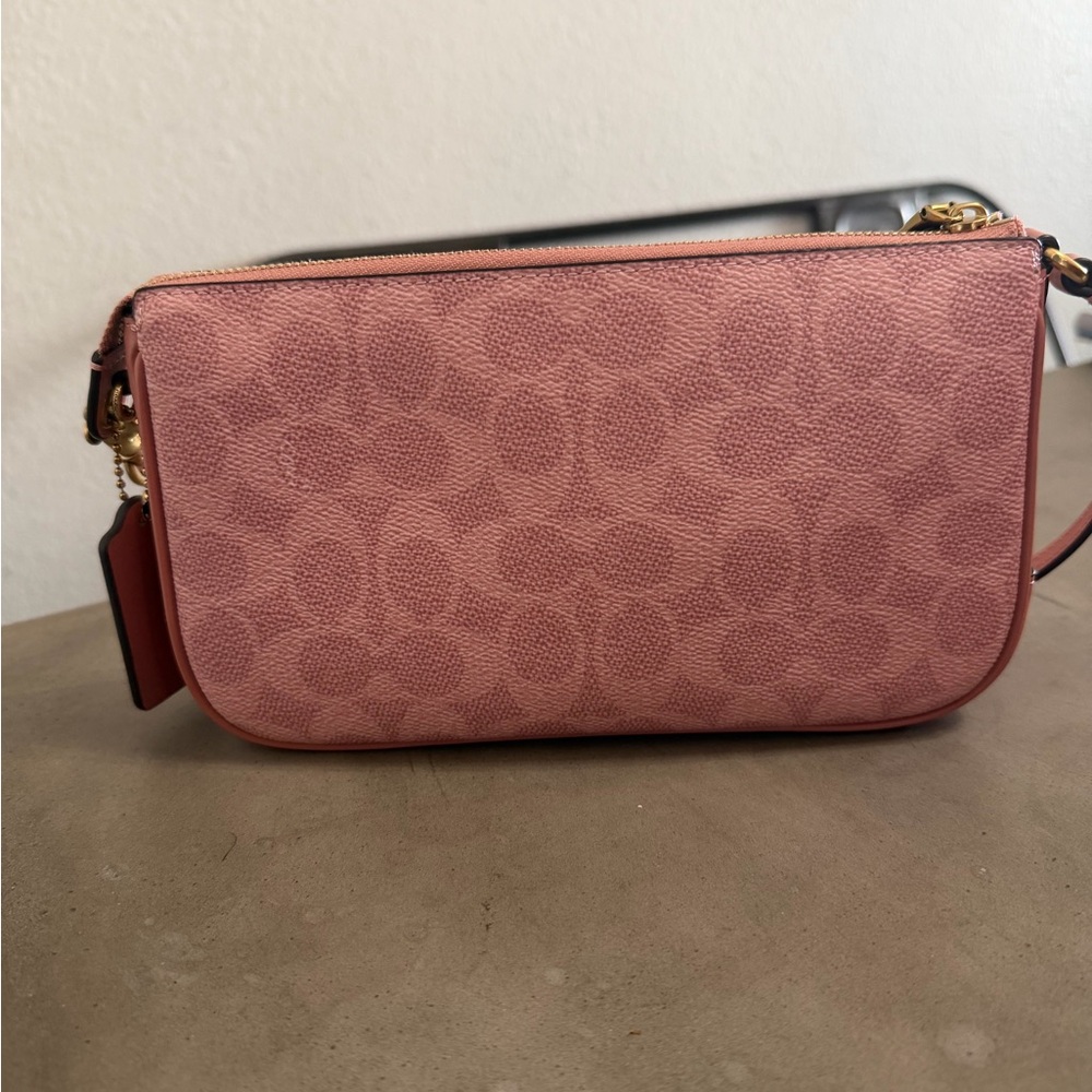 Coach Pink plaza Signature Crossbody Wristlet